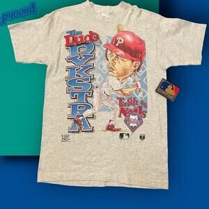 VTG Philadelphia Phillies Lenny Dykstra Sports T Shirt New L